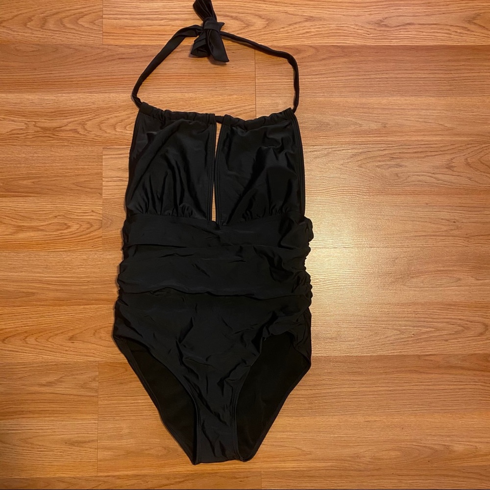 One piece swim suit black Large